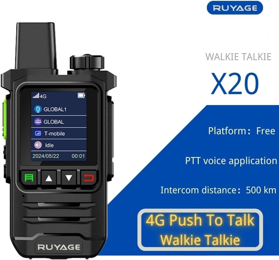 4G LTE PoC Walkie Talkies 2 Pack Unlimited Range PTT Radio SIM