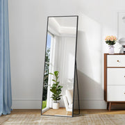 Full Length Floor Mirror 147x44cm Black Frame Leaning Wall Dressing Mirror