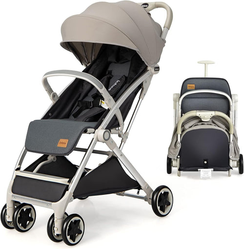 Lightweight Baby Stroller One Hand Fold Travel Buggy 5 Point Harness