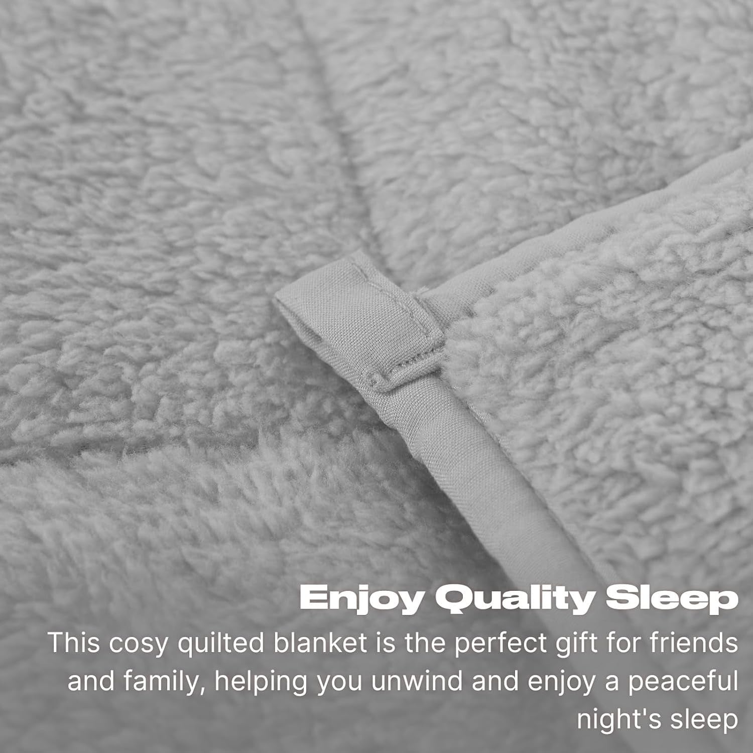 Teddy Fleece Weighted Blanket Silver Grey 4kg 125x150cm Calming Comfort
