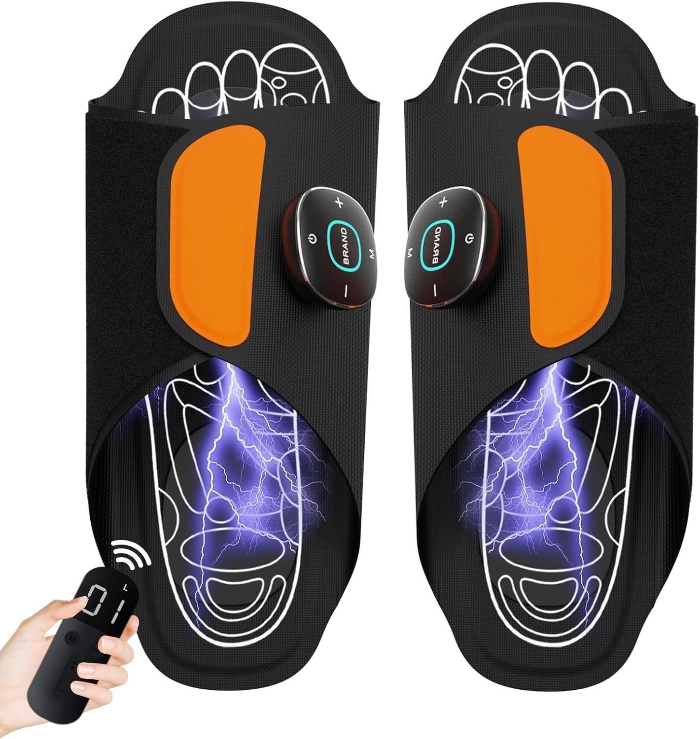 Wearable EMS Foot Massager Shoes, 7 Modes & 15 Intensity Levels, Pain Relief
