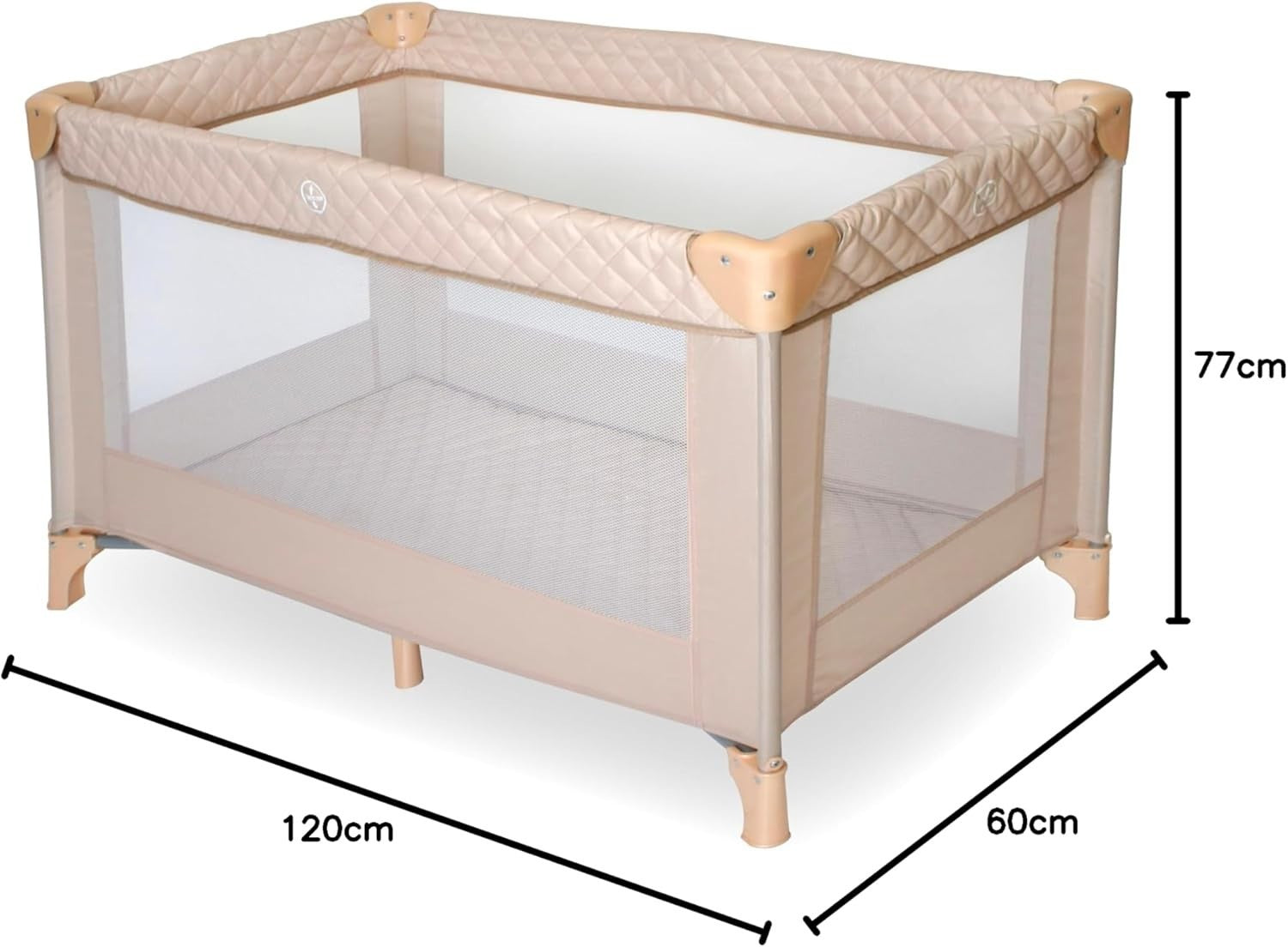 Portable Travel Cot Baby Bed with Mattress Mesh Sides Lightweight Foldable