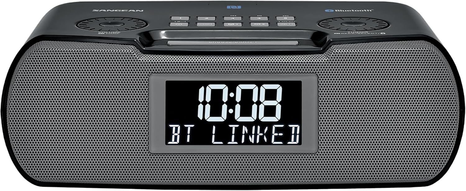 White Round Digital Alarm Clock Retro LED Display Snooze Bedside