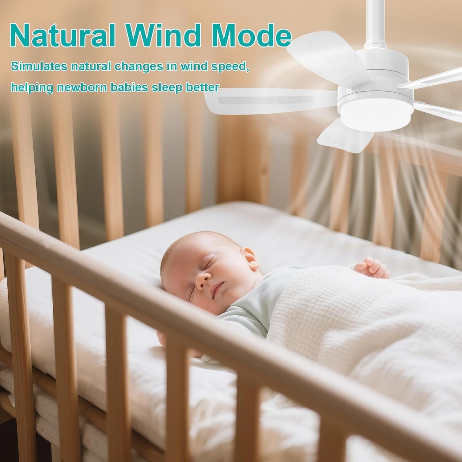REYLAX 50CM LED Ceiling Fan with Light, 6 Speeds, 3 Colors, Remote Control