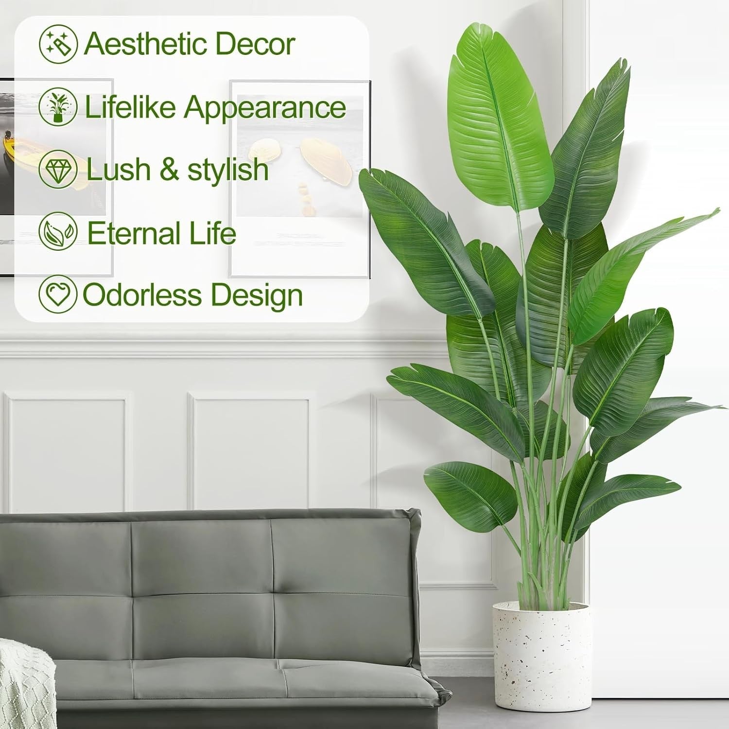Bird of Paradise Plant 180cm Lifelike Indoor Potted Tropical Banana Tree Decor
