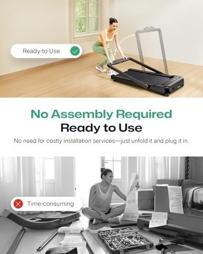 Foldable Smart Treadmill Home Gym 12km/h Auto Incline 0-9% Dual Motor