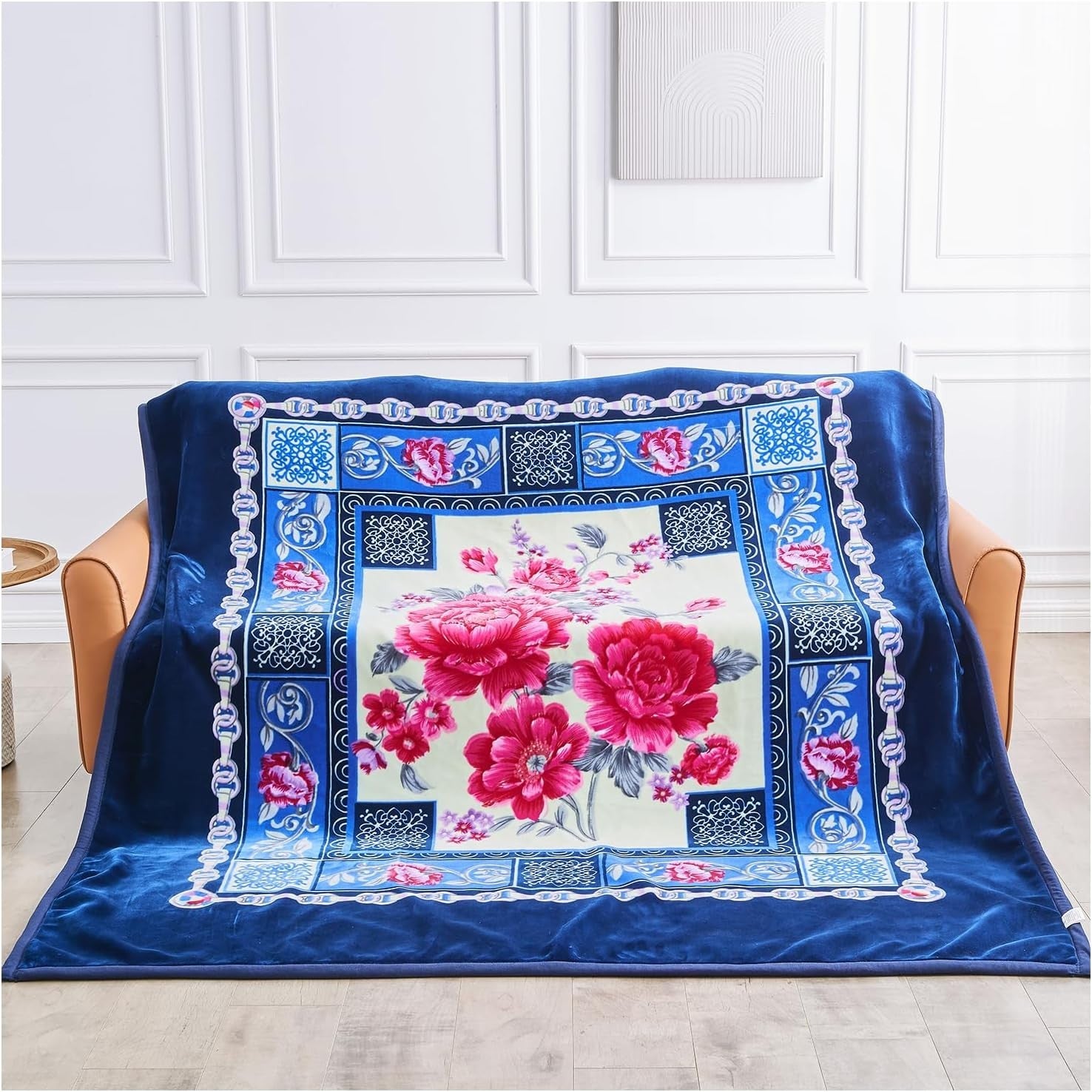 Anastasia Floral 4kg Sherpa Weighted Blanket 200x240cm King Size