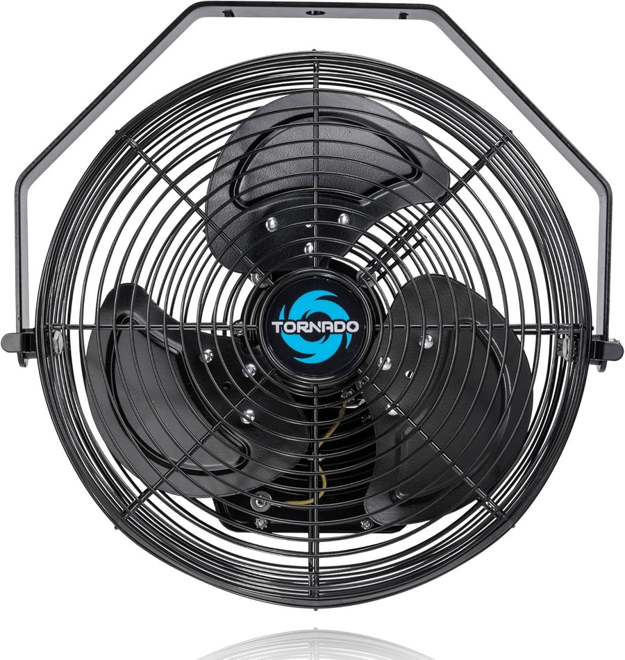 12" Outdoor Wall Mounted Fan – Water Resistant 3-Speed Metal Cooling for Patio