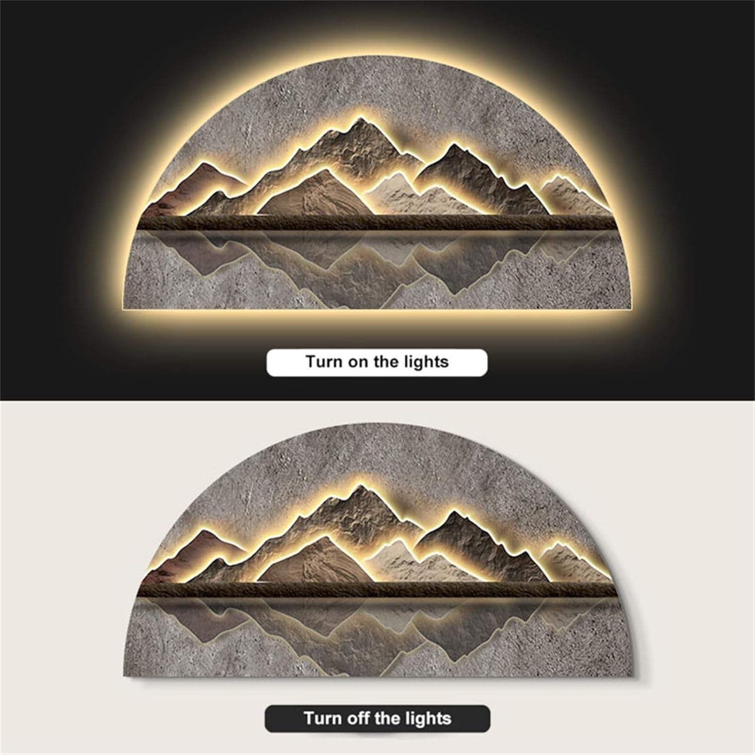 LED Mountain Landscape Wall Art 140x70cm 3D Light Decor