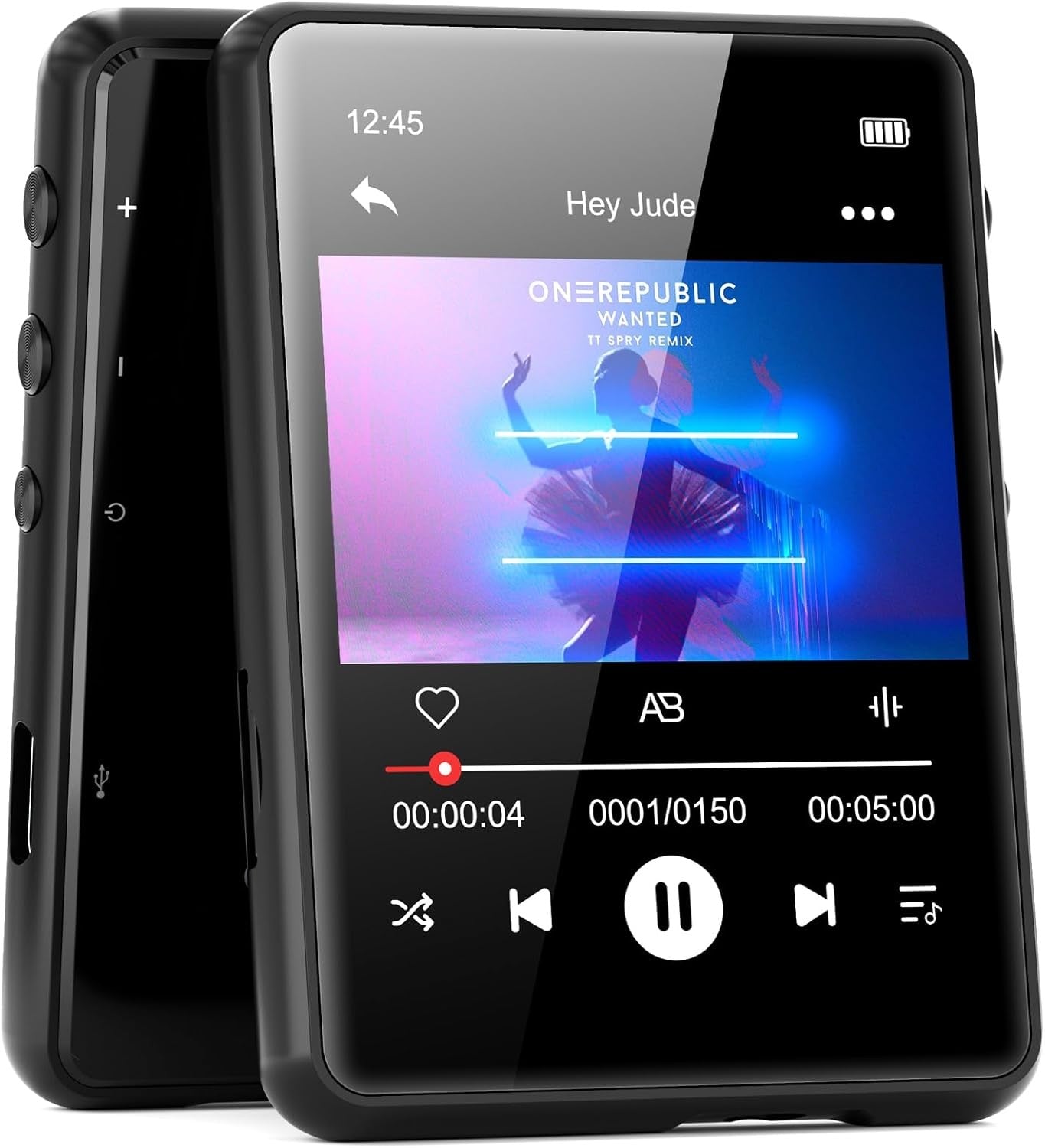 64GB MP3 Player Bluetooth 5.3 2.4" Touch Screen FM Speaker HiFi