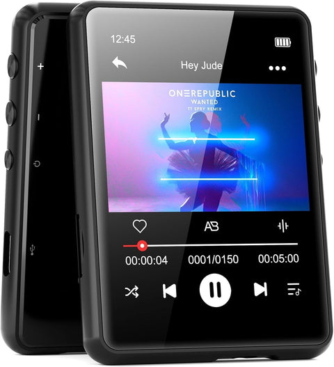 64GB MP3 Player Bluetooth 5.3 2.4" Touch Screen FM Speaker HiFi