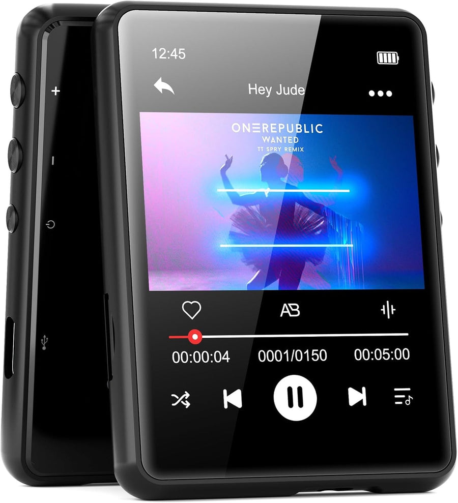 64GB MP3 Player Bluetooth 5.3 2.4" Touch Screen FM Speaker HiFi