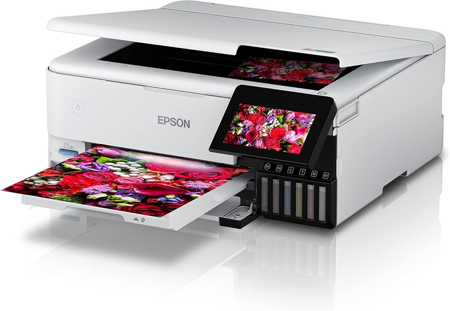 White A4 Wi-Fi Photo Ink Tank Printer with 2 Years Ink & Photo Black