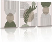 Sage Green Boho Framed Wall Art Set of 3 30x40cm
