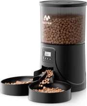 Dual Bowl Automatic Pet Feeder 4L Timed Food Dispenser for 2 Cats