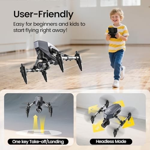 Mini 1080P HD Camera Drone with 3 Batteries, Optical Flow & 3D Flip
