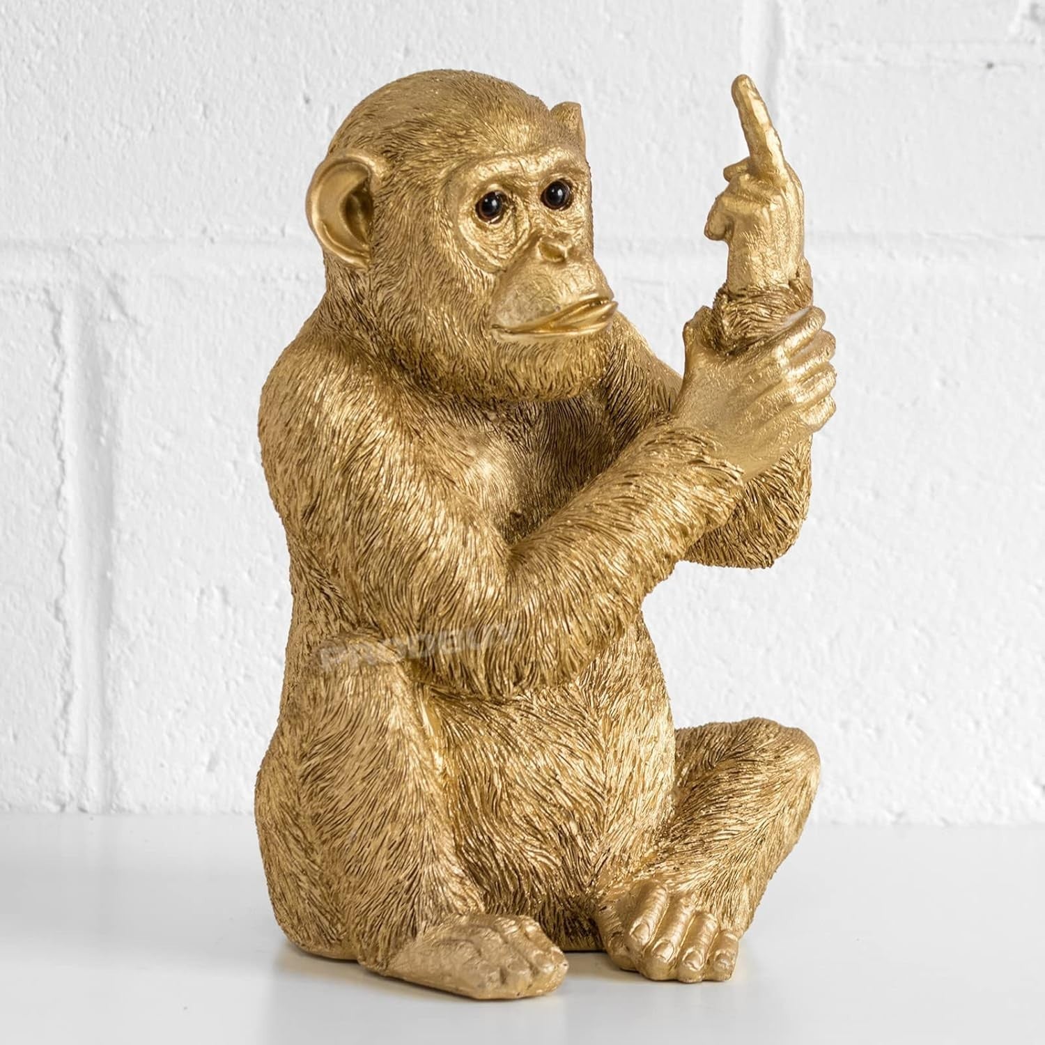 Large Gold Rude Monkey Ornament Resin Statue Funny Home Decor Figurine 30.5cm