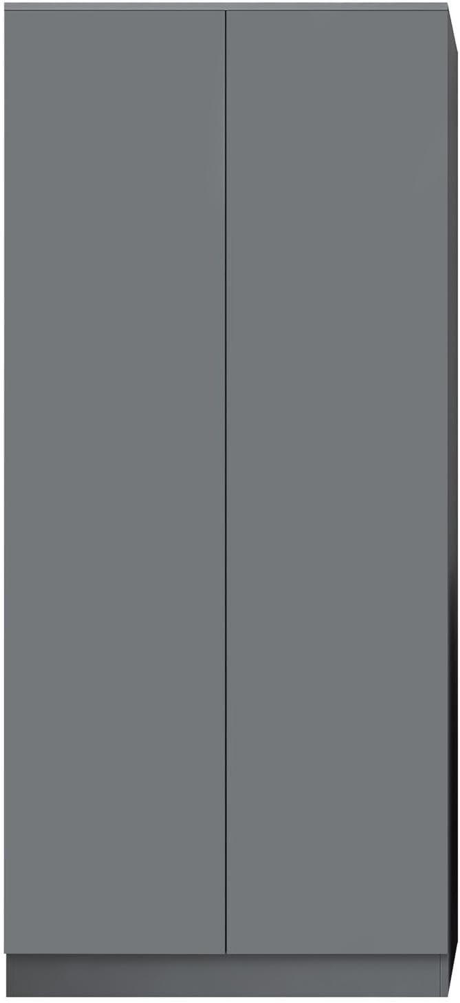Dark Grey 2-Door Double Wardrobe 180cm | Scratch-Resistant, Space Saving
