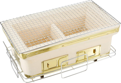 Large Japanese Hibachi Tabletop Charcoal Grill 41x24cm Clay BBQ Yakitori Cooker