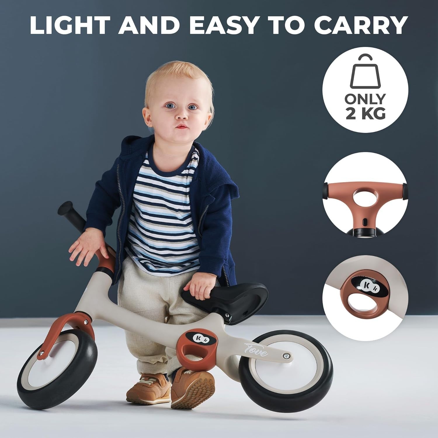 Toddler Balance Bike Lightweight Training Bicycle Adjustable Seat Age 1.5+