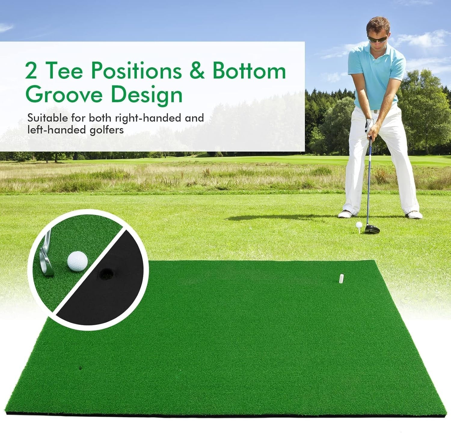 5x3ft Golf Practice Mat Artificial Grass Turf Driving Chipping Indoor Outdoor