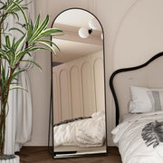 Arch Full Length Mirror 162x53cm Black Wall Leaning Floor Standing Modern