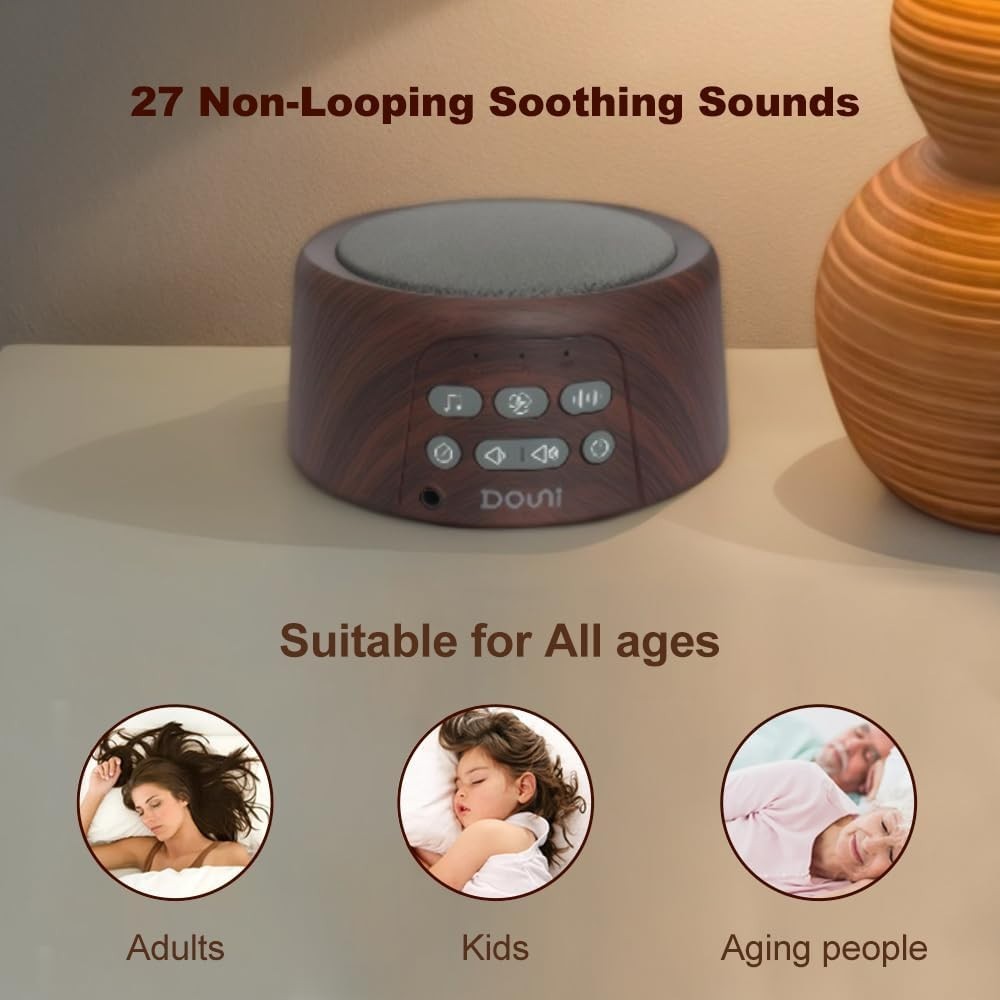 White Noise Machine Night Light 20 Sleep Sounds Timer Memory Portable