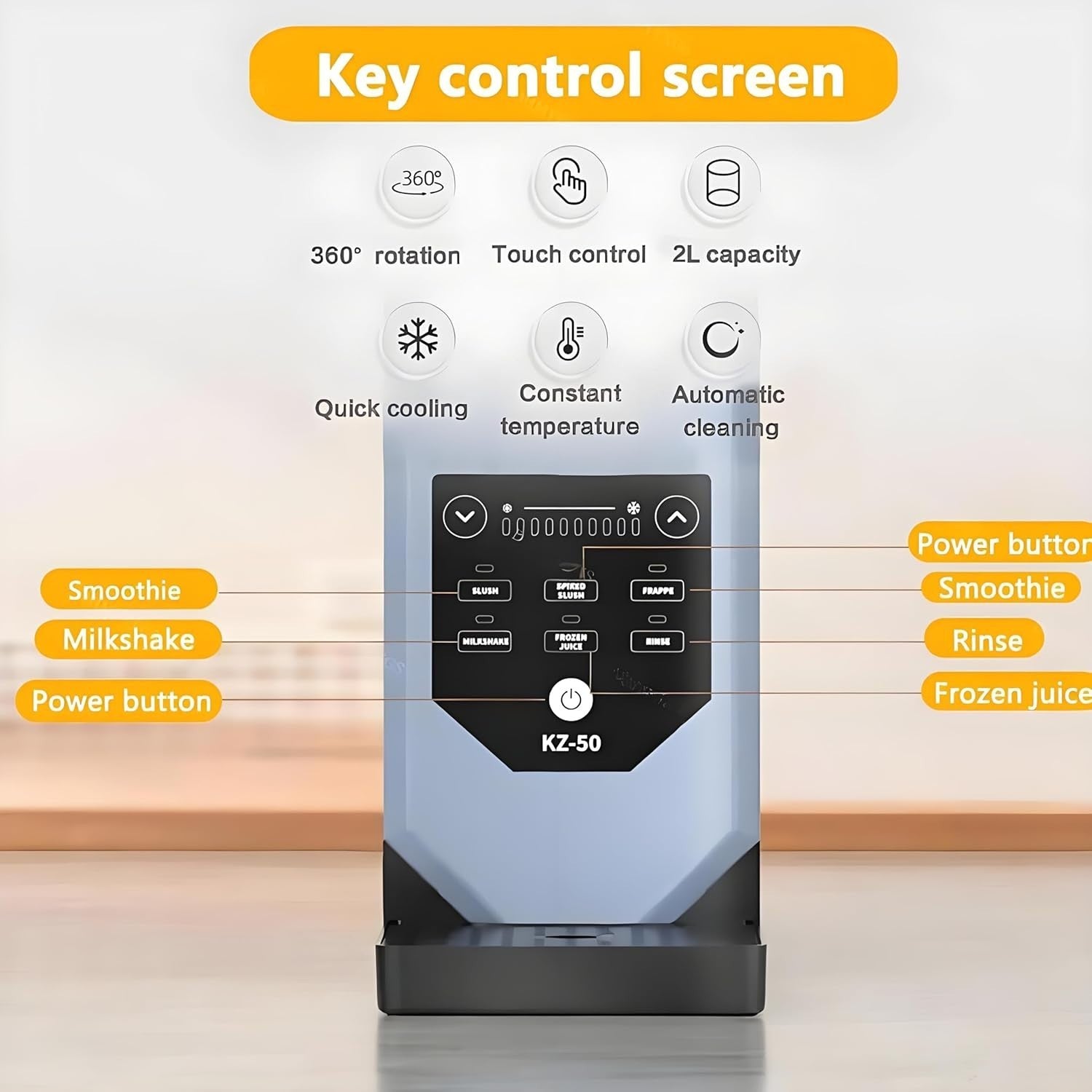 Commercial Slushie Drink Maker Ice Cream Machine One-Touch Frozen Cocktails