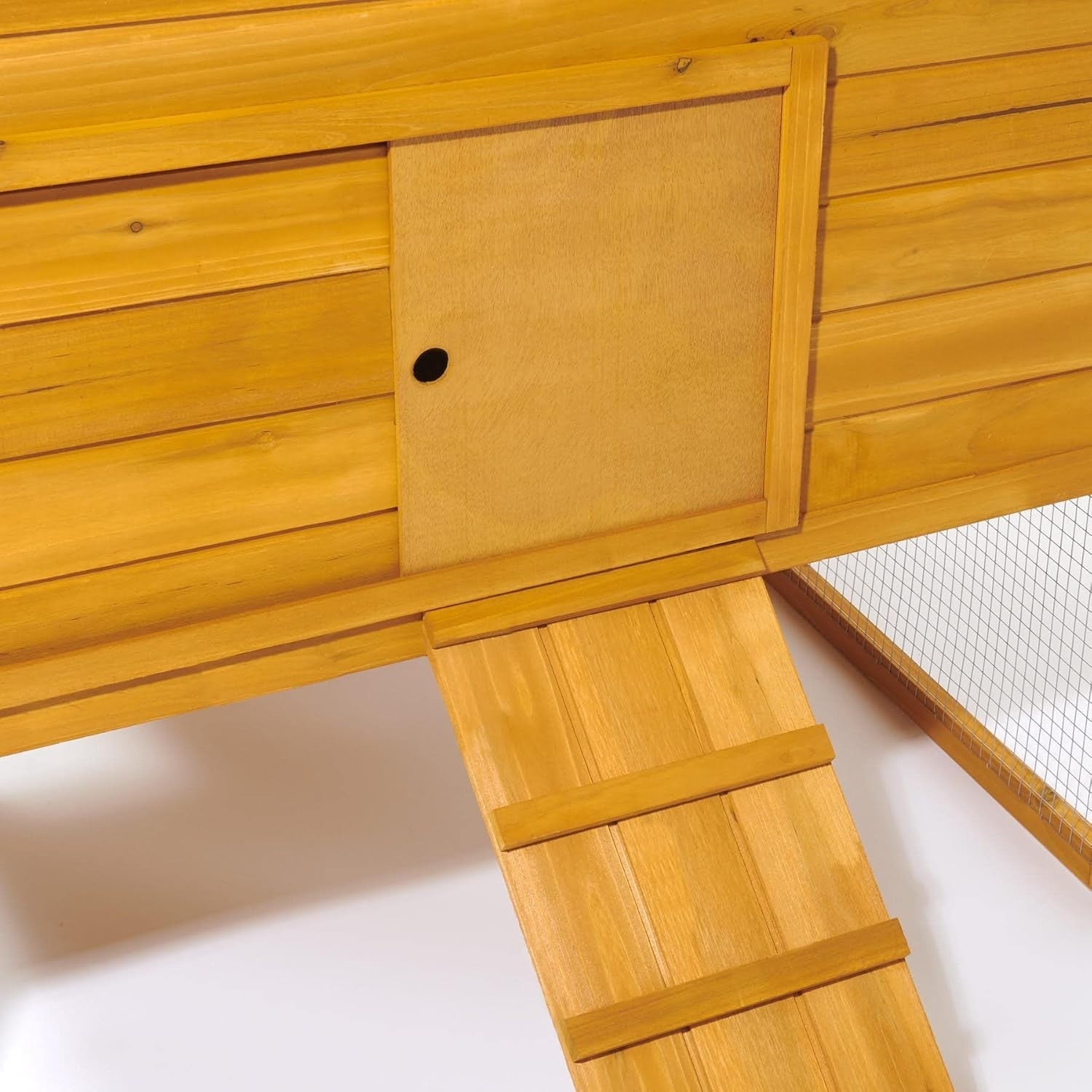 Wooden Chicken Coop with Run Double Nest Box Easy Clean Secure Hen House