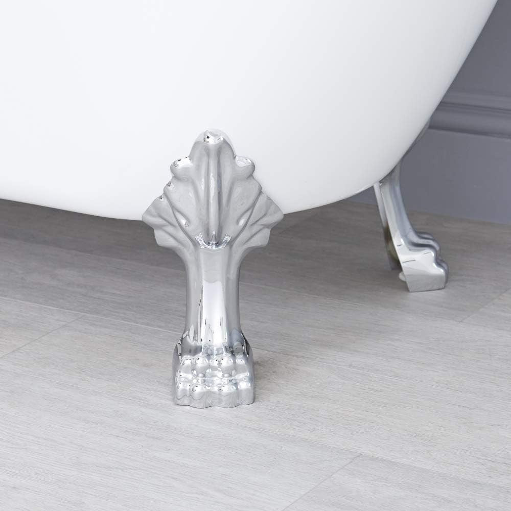 White Freestanding Roll Top Bath 1730x780mm Chrome Claw Feet