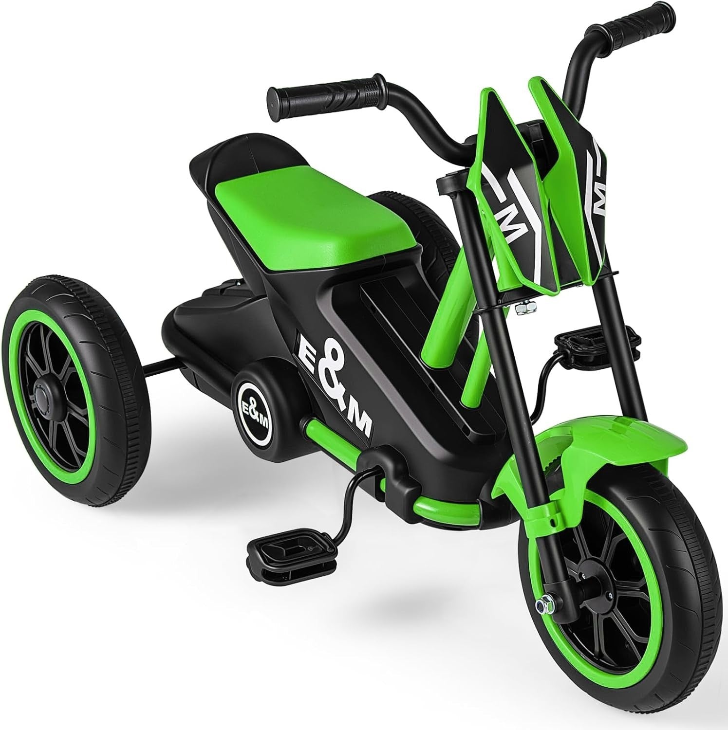 Kids Tricycle 3 Wheel Balance Bike Anti Slip Pedals Green Age 3+