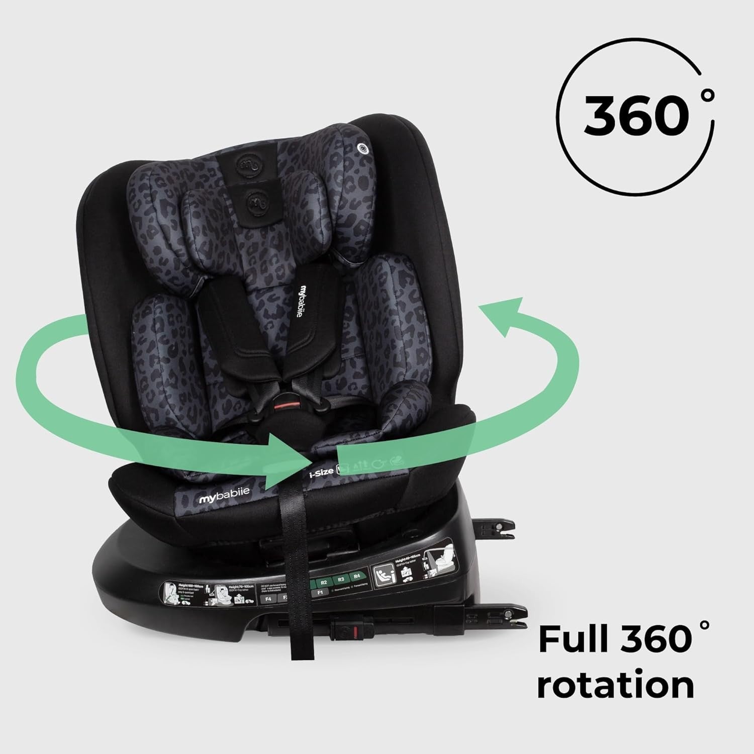 360° Rotating i-Size Car Seat ISOFIX R129 0–36kg Birth to 12 Years