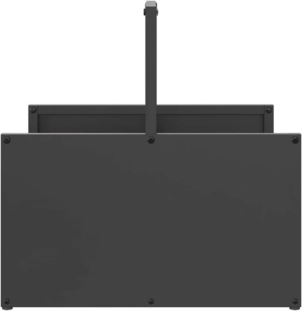 Firewood Log Rack Metal Storage Holder Indoor Outdoor Black 40x40x40cm