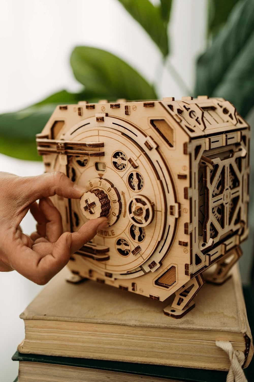 Mechanical Wooden Puzzle Safe Box with Combination Lock - DIY Storage Kit