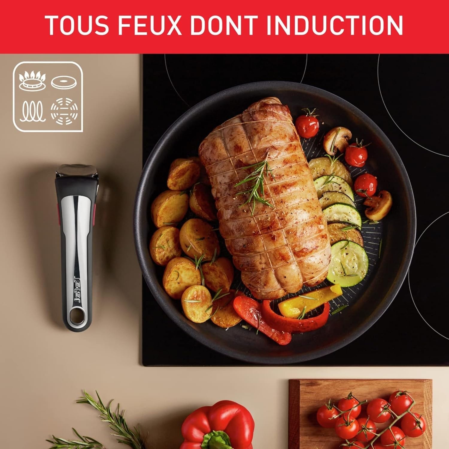 27cm Induction Non-Stick Crepe Pan Stackable Heavy Duty Frying Skillet