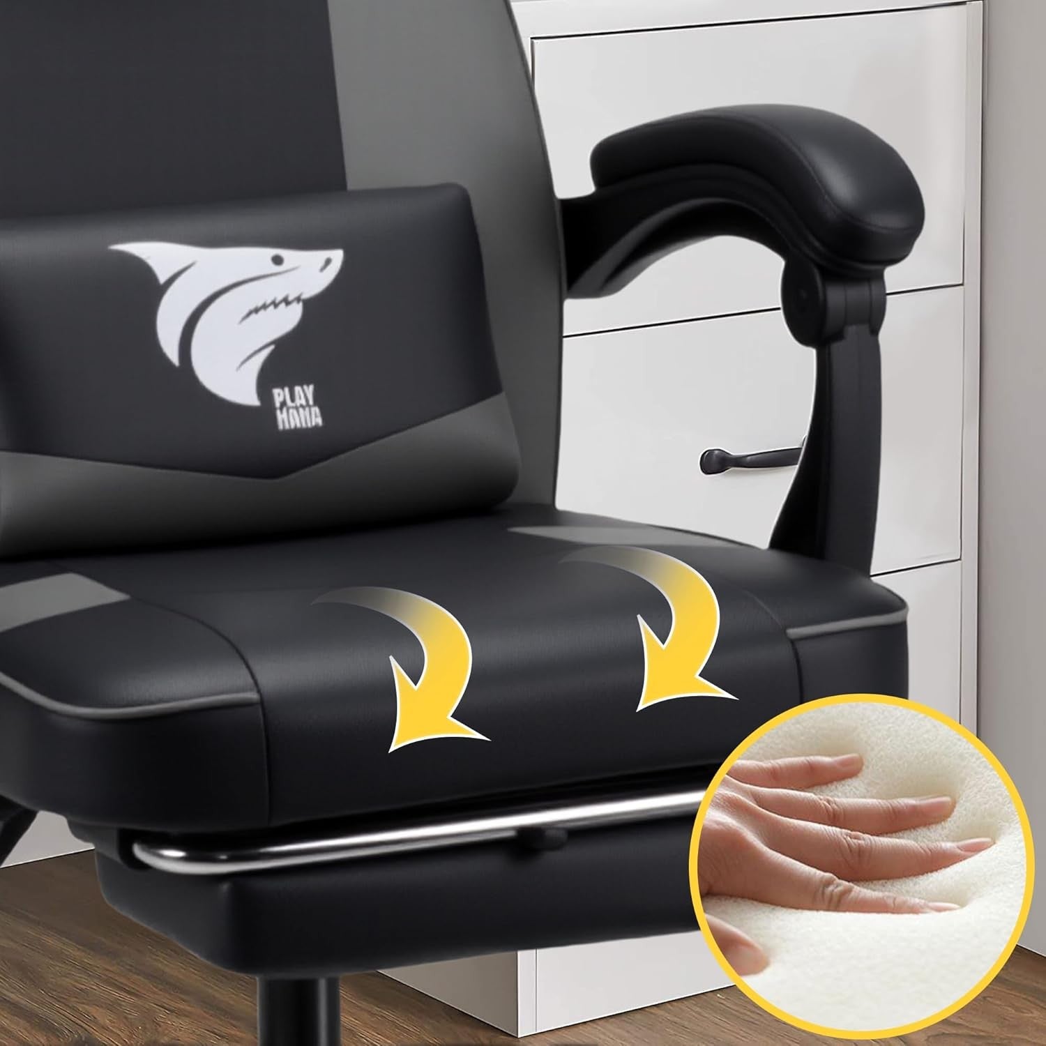 Ergonomic Gaming Chair Grey w/ Footrest Reclining Office
