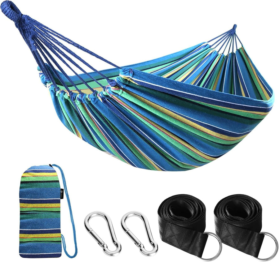 Portable Outdoor Camping Hammock with Tree Straps & Travel Bag, 204kg Load