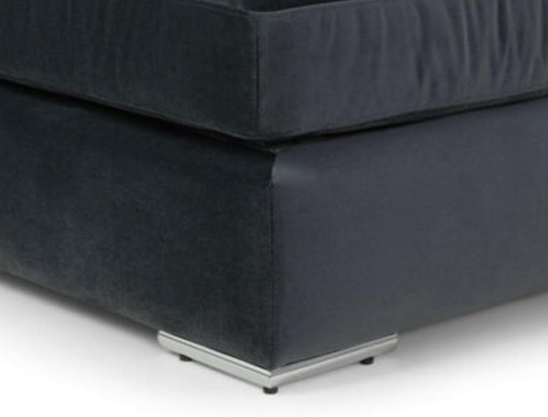 Luxury U Shape Sofa Bed High Back Black Velvet Corner Couch 5 Seater