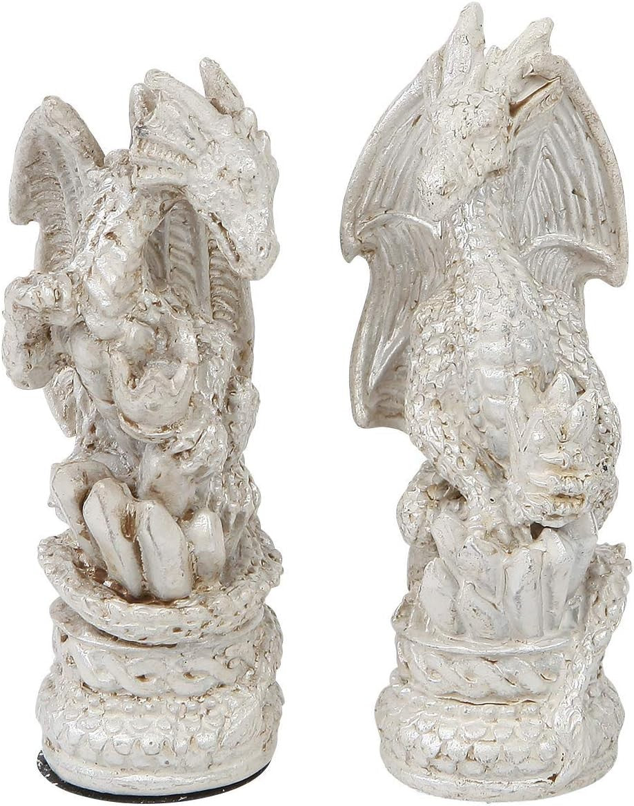 Luxury Dragon Chess Set 43cm | Hand-Painted Resin Pieces on Glass Board