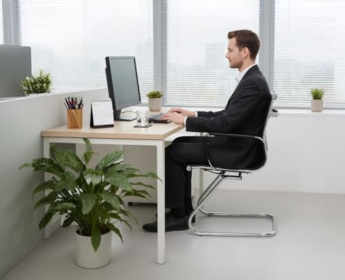 PU Leather Conference Chairs Set of 10 Metal Frame Office Black