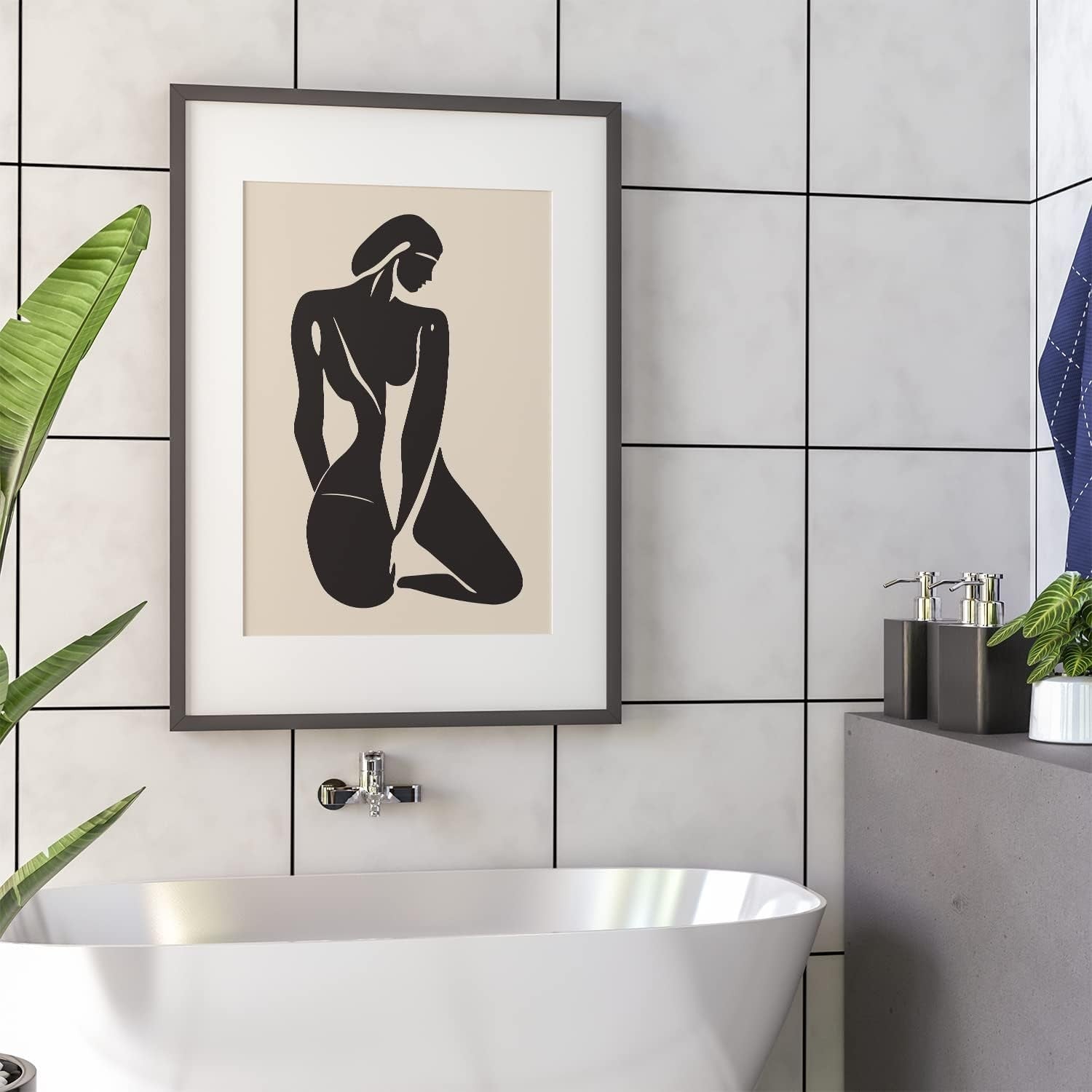 Abstract Woman Art Print – Modern Boho Lady Wall Decor A4 Colorful