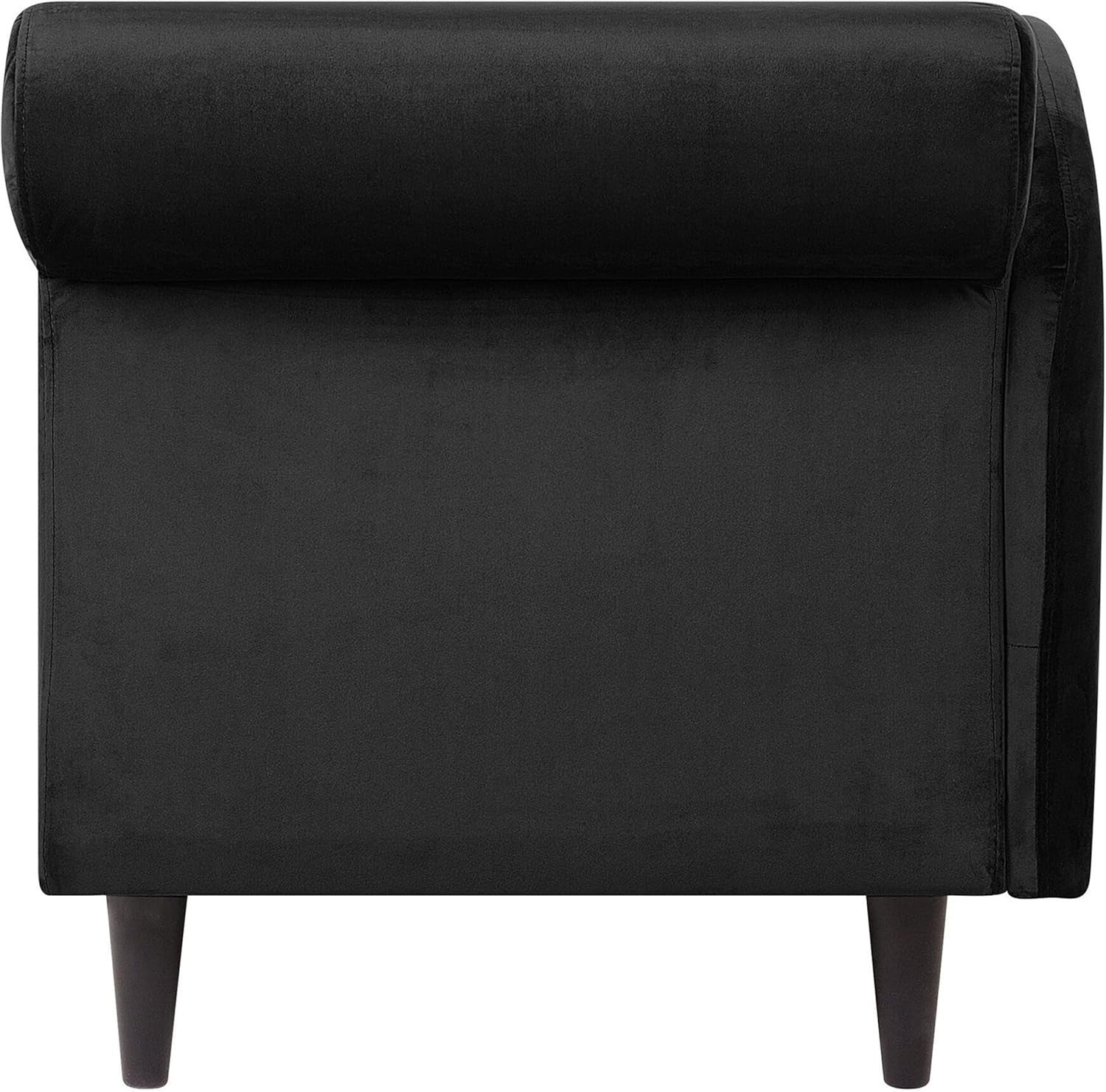 Black Velvet Chaise Lounge with Storage Right Hand Modern Sofa for Living Room