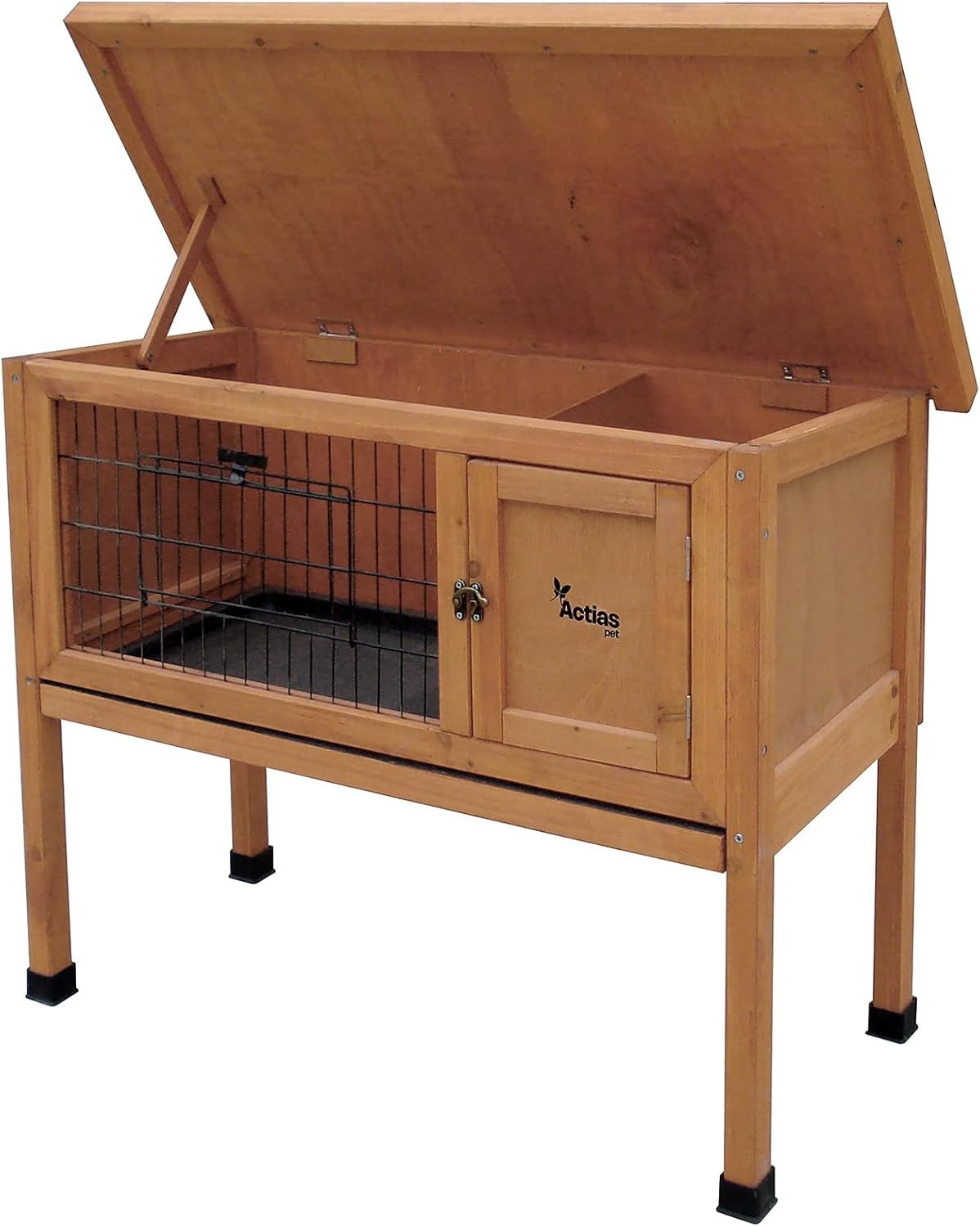 Wooden Rabbit Hutch Raised Outdoor Small Animal Cage Waterproof Roof