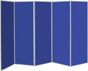Royal Blue 5-Panel Folding Room Divider 180×300cm | Office & School Partition
