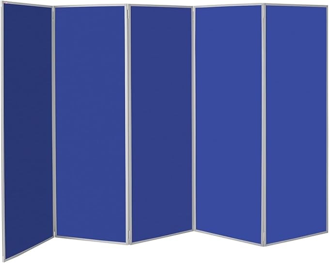 Royal Blue 5-Panel Folding Room Divider 180×300cm | Office & School Partition