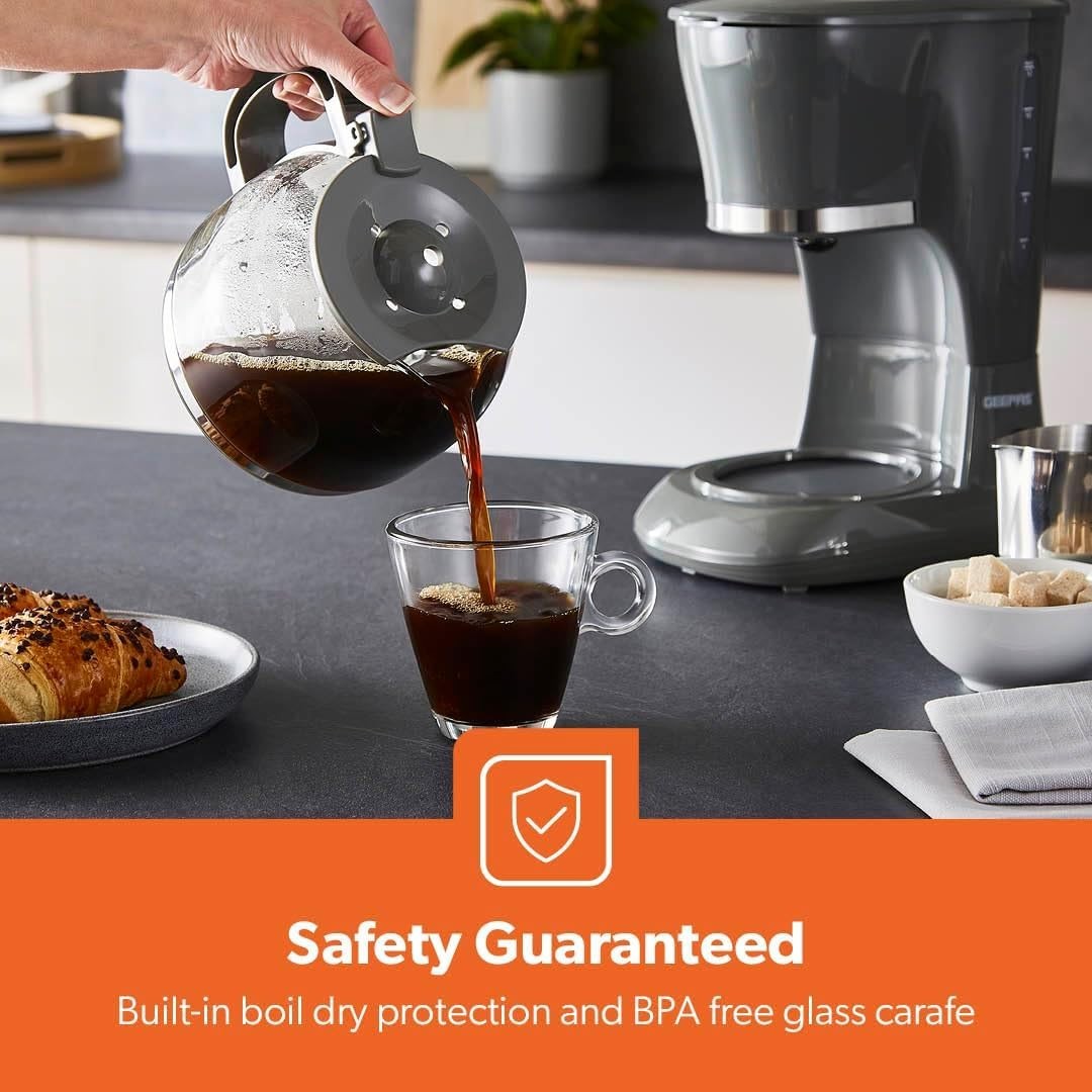 Filter Coffee Maker & 2-Slice Toaster Set | Large 1.5L Brewer | 650W Toaster
