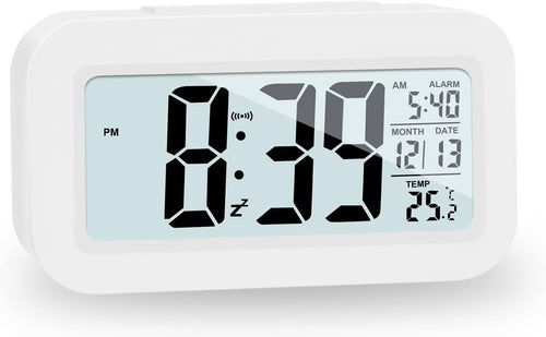 Large LCD Alarm Clock Battery Operated 12/24H Snooze Bedroom Travel Desk
