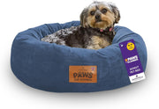 Small Calming Donut Dog Bed 55cm Washable Non Slip Navy