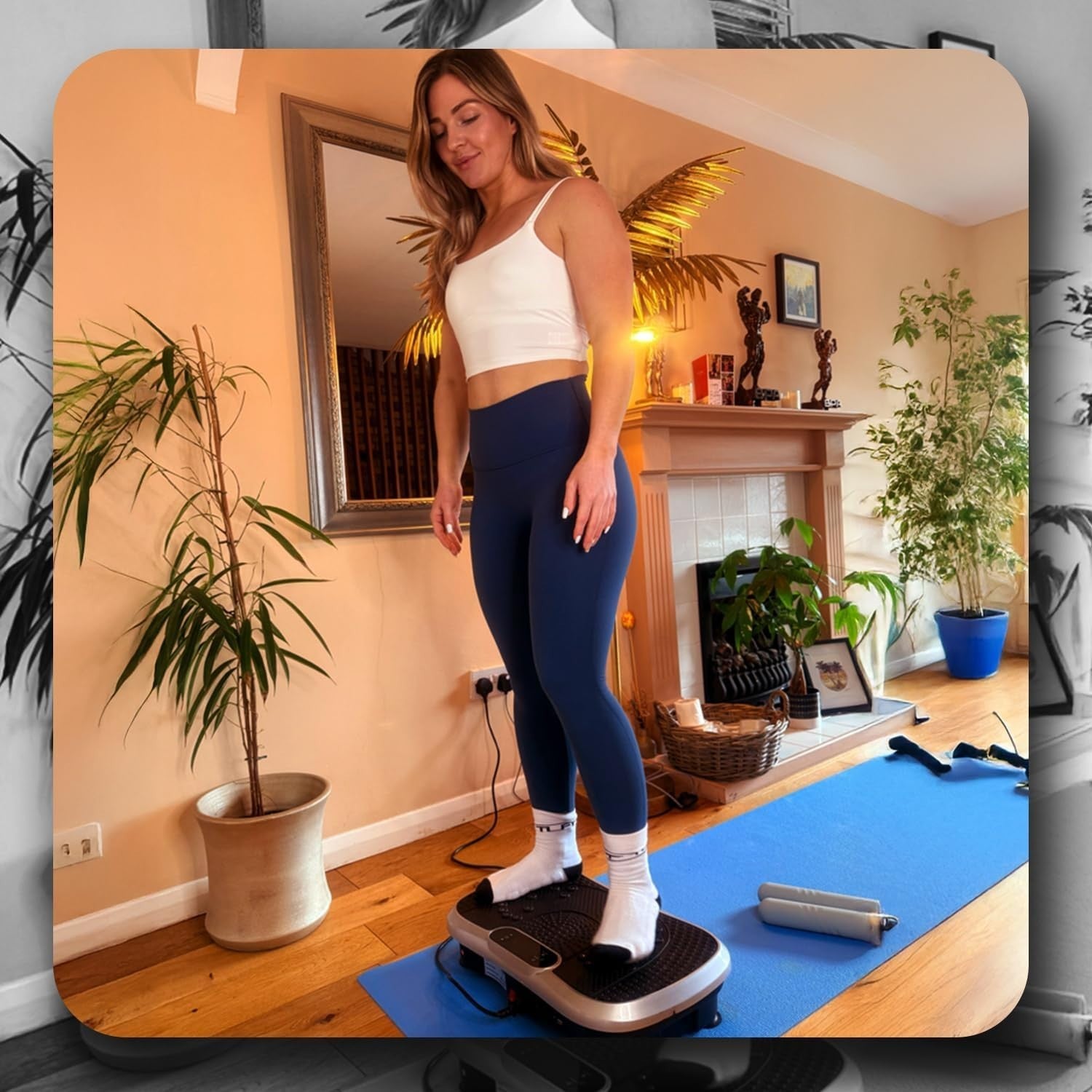 Vibration Plate Exercise Machine 99 Levels Bluetooth 5 Programs Home Trainer