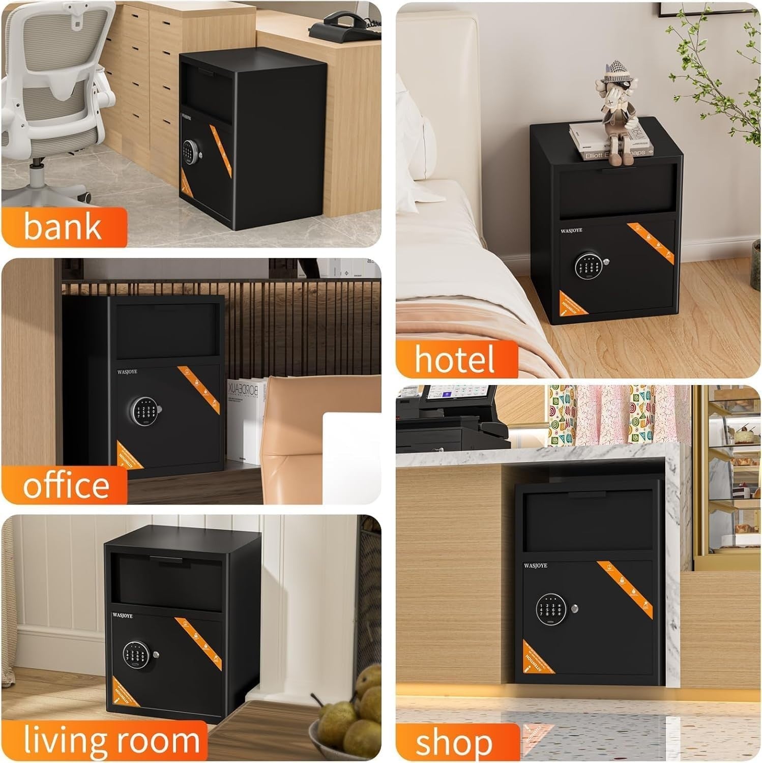 70L Depository Drop Safe Digital Keypad Cash Deposit Security Box